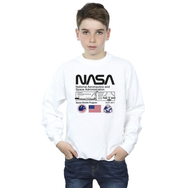 NASA Pojkar Space Admin Tröja 7-8 År Vit White 7-8 Years