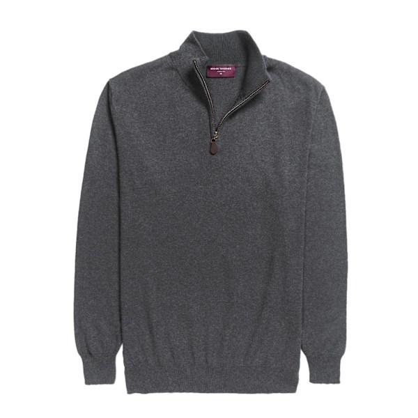 Brook Taverner Herr Dallas Zip-Neck Tröja M Charcoal Charcoal M