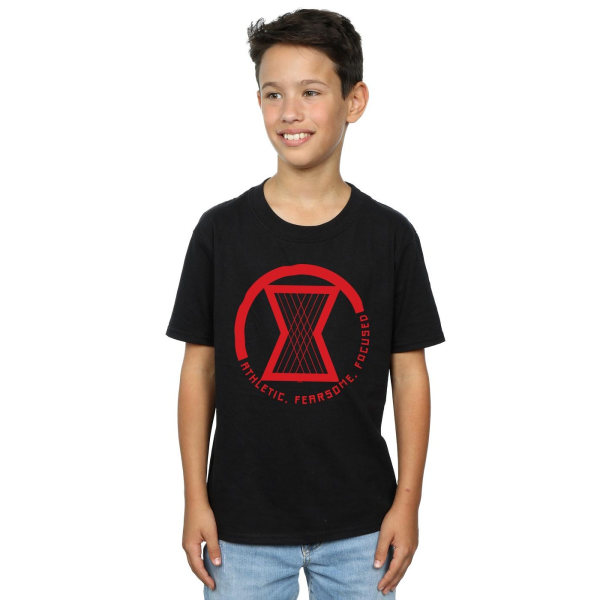 Marvel Boys Black Widow Movie Athletic Logo T-shirt 12-13 år Black 12-13 Years