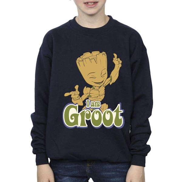 Guardians Of The Galaxy Boys Groot Dancing Sweatshirt 3-4 år Navy Blue 3-4 Years