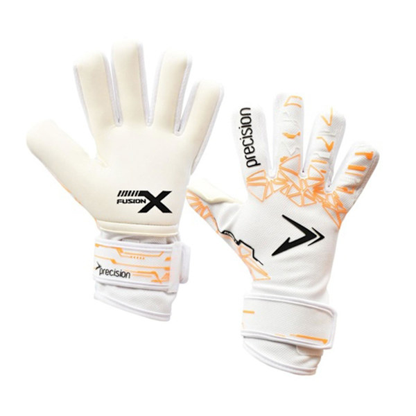 Precision Unisex Adult Fusion X Pro Lite Giga Målvaktshandskar White/Fluorescent Orange 8.5