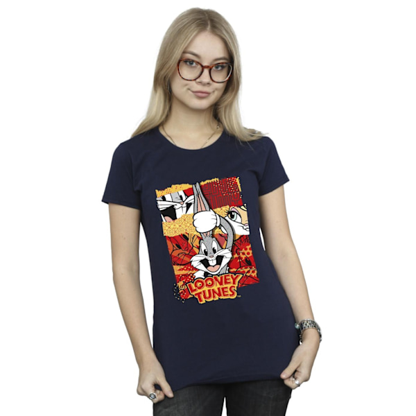 Looney Tunes Dam/Damer Bugs Kanin Comic Nyår Bomull T-shirt Navy Blue L