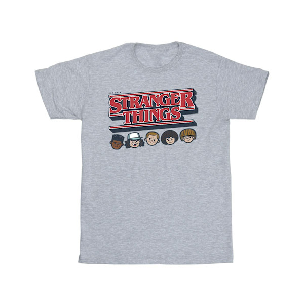 Netflix Girls Stranger Things Caricature Logo Bomull T-shirt 9- Sports Grey 9-11 Years