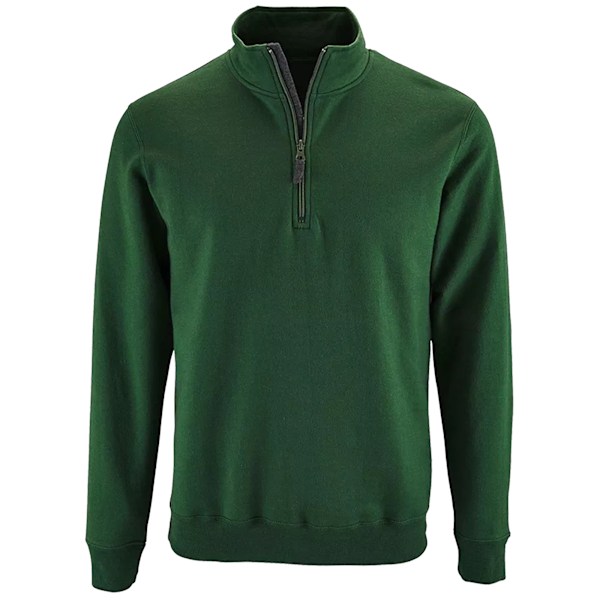 SOLS Herr Stan Kontrast Dragkedja Hals Sweatshirt 3XL Flaskgön Bottle Green 3XL