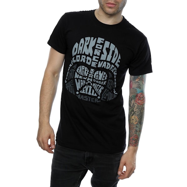 Star Wars Herr Darth Vader Text Head T-shirt L Svart Black L
