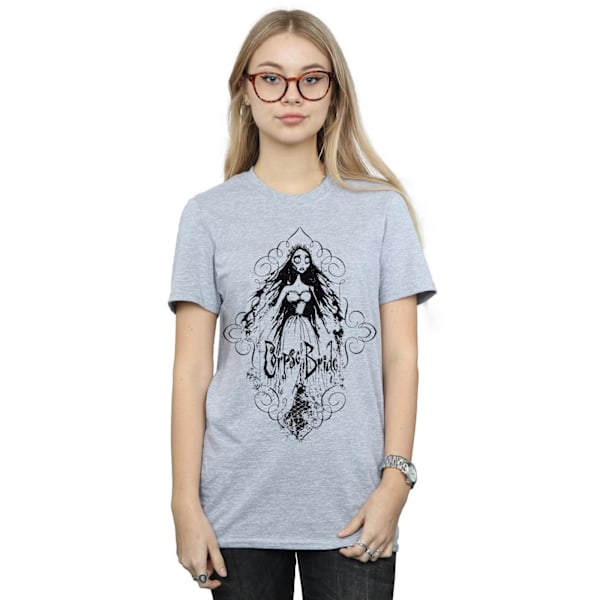 Corpse Bride Dam/Damer Skissad Brud Bomull Pojkvän T-Sh Sports Grey 4XL