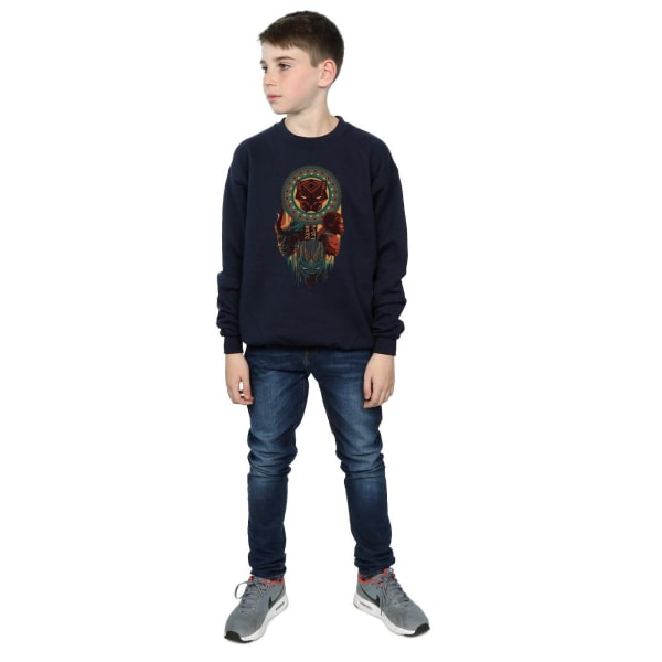 Marvel Boys Black Panther Totem Sweatshirt 5-6 år Marinblå Navy Blue 5-6 Years