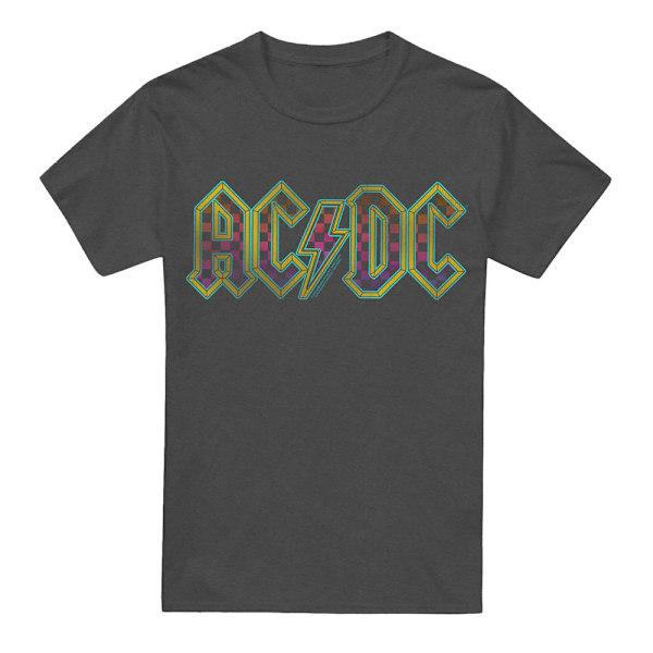 AC/DC Unisex Vuxen Schackbrädesgradient Logotyp T-Shirt XXL Charc Charcoal XXL