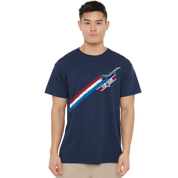 Top Gun Herrrandig T-shirt 3XL Marinblå Navy 3XL