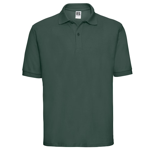 Russell Herr Pique Poloskjorta i Polycotton L Flaskgön Bottle Green L