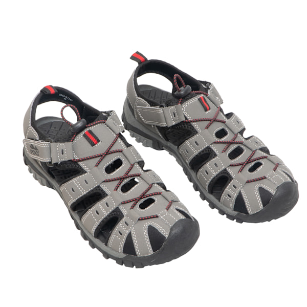 PDQ herr toggle & touch fäste syntetisk nubuck trail sandal Grey/Red 7 UK