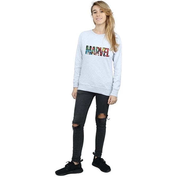 Marvel Dam/Kvinnor Infill Logo Heather Sweatshirt L Grå Grey L