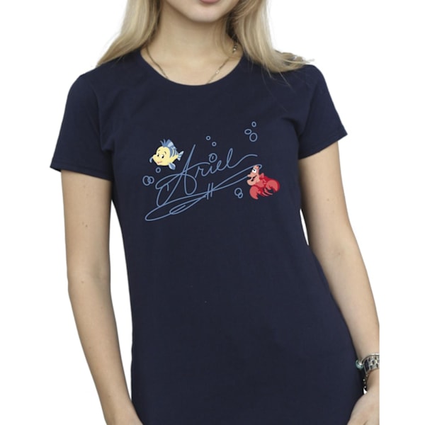 Disney Dam/Kvinnor Den Lilla Sjöjungfrun Ariel Bomull T-shirt S Navy Blue S