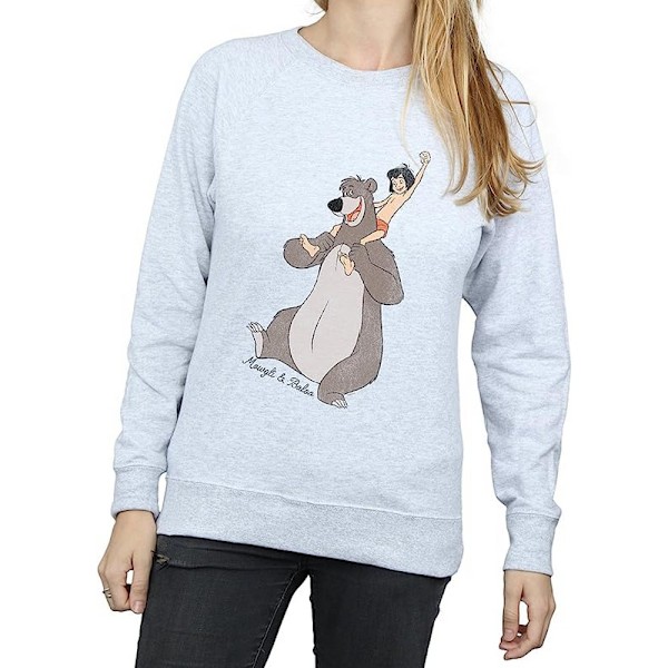 Djungelboken Dam/Dam Classic Mowgli Och Baloo Sweatshirt X Heather Grey XL