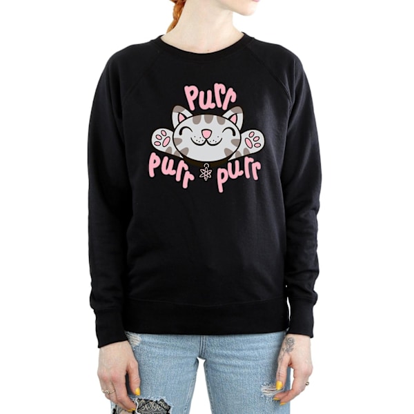 Big Bang Theory Dam/Damer Mjuk Kitty Purr Sweatshirt L Svart Black L