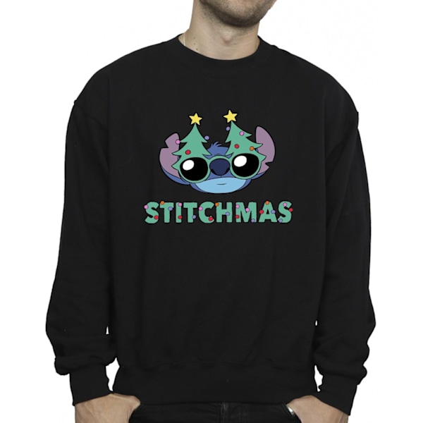 Disney Herr Lilo & Stitch Stitchmas Glasögon Sweatshirt 4XL Svart Black 4XL