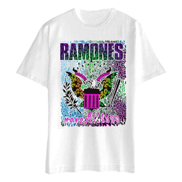 Ramones Unisex Vuxen Print Bomulls T-shirt M Vit White M