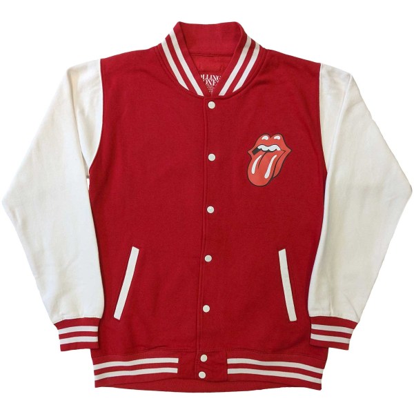 The Rolling Stones Unisex Adult Classic Tongue Varsity Jacket S Red/White S