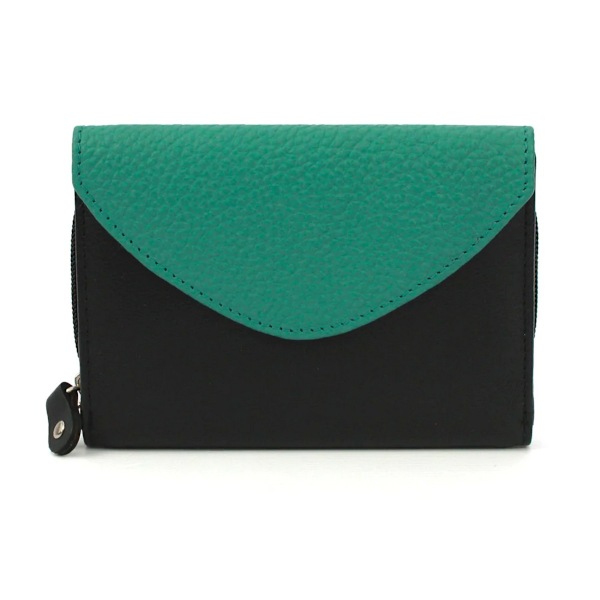 Eastern Counties Leather Una Colour Block Läderplånbok One Size Black/Jade One Size
