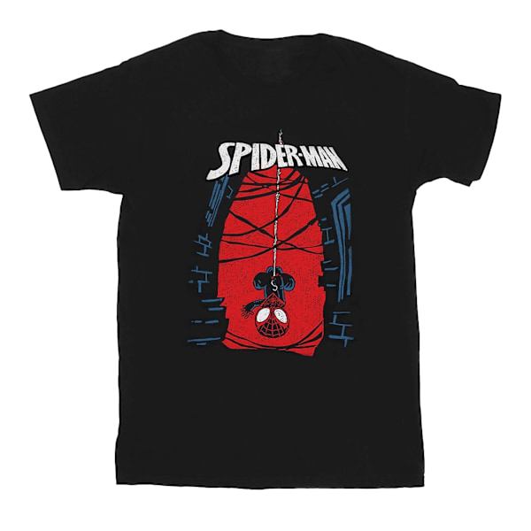 Spider-Man Boys Hängande Bomull T-shirt 12-13 År Svart Black 12-13 Years
