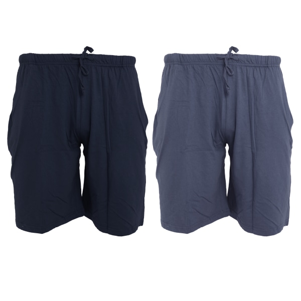 Tom Franks Jersey Lounge Shorts (2-pack) STORA Marinblå/Denimblå Navy/Denim Blue LARGE