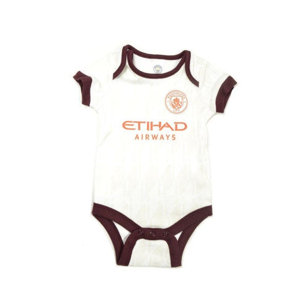 Manchester City FC Baby hemma- och bortadress Bodysuit (paket med 2) 0- Sky Blue/White/Claret Red 0-3 Months