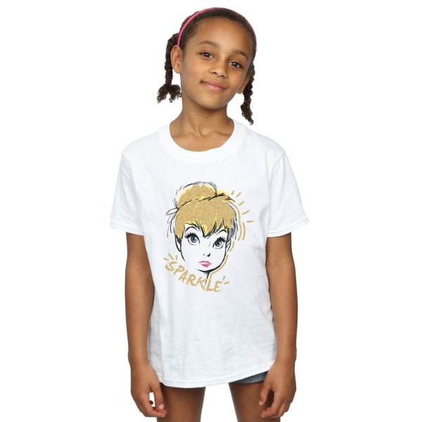 Tinkerbell flickor gnistrande bomull T-shirt 7-8 år vit White 7-8 Years