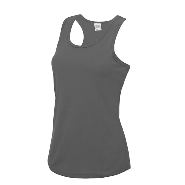 AWDis Just Cool Girlie Fit Sports Ladies Vest / Tank Top XS Cha Charcoal XS