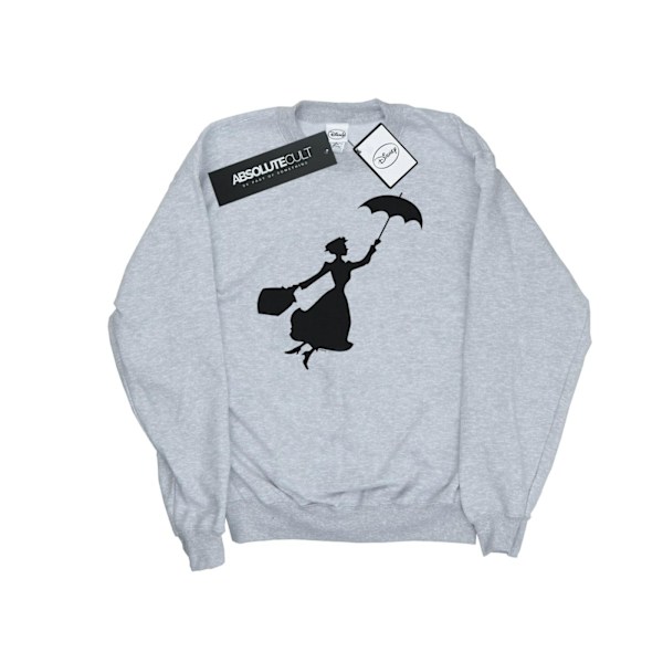Disney Girls Mary Poppins Flygande Silhuett Sweatshirt 7-8 År Sports Grey 7-8 Years