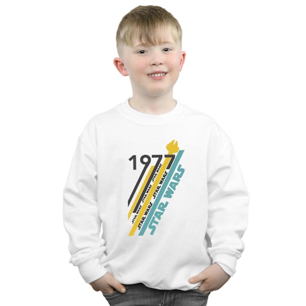 Star Wars Retro 77 Stripes Sweatshirt för pojkar 9-11 år Vit White 9-11 Years