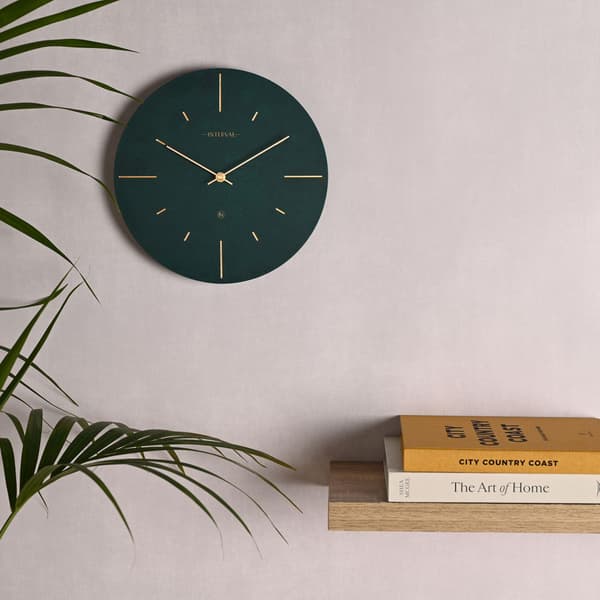 Interval Väggklocka i Resin 30cm - Smaragd & Guld One Size Smaragd Emerald One Size