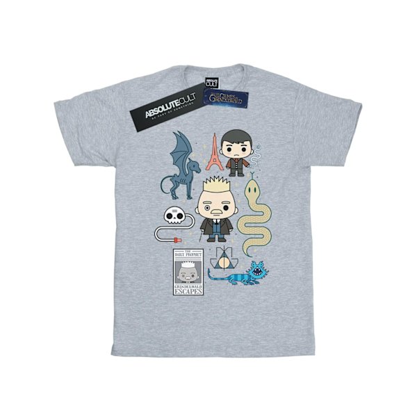 Fantastiska vidunder Mäns Chibi Grindelwald T-shirt 3XL Sports Grey Sports Grey 3XL