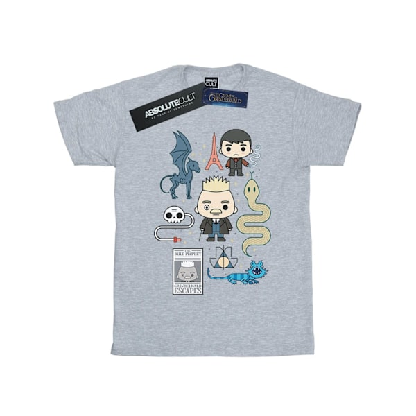 Fantastiska vidunder Mäns Chibi Grindelwald T-shirt M Sports Grey Sports Grey M