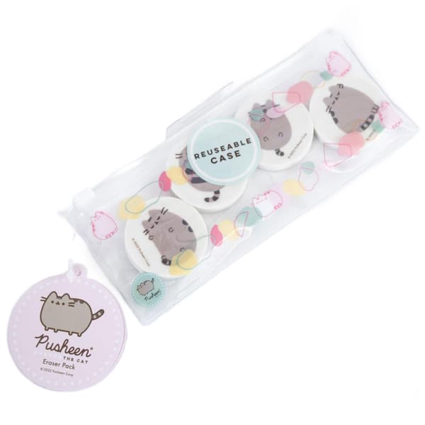 Pusheen Tryckta Suddgummin (4-pack) One Size Vit/Grå White/Grey One Size