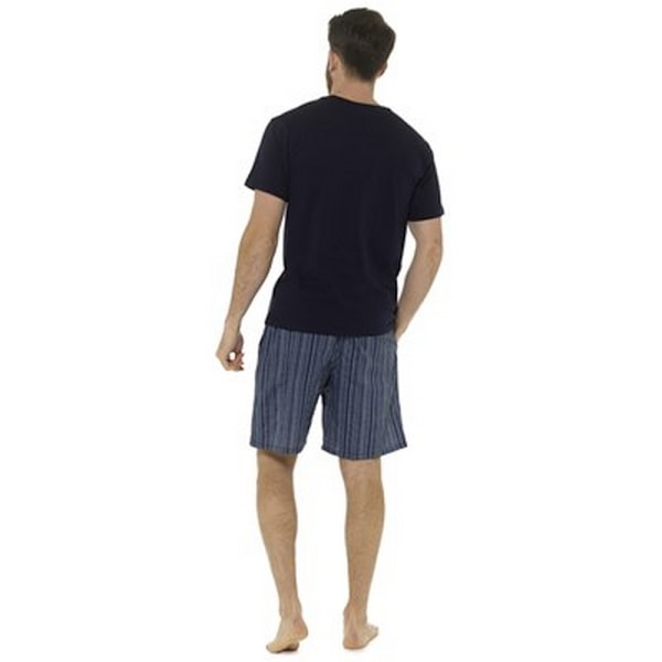 Foxbury Herr Jersey Randig Kort Lounge Set M Marinblå Randig Navy Stripe M