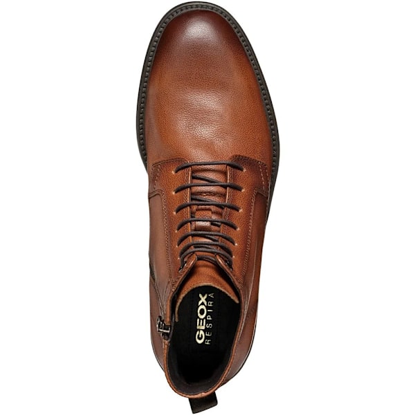Geox Herr Tiberio Patentläder Ankle Lace Up Boots 8 UK Cognac Cognac 8 UK