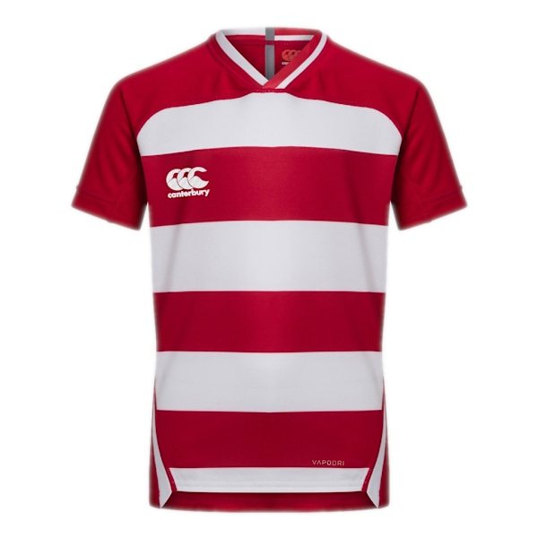 Canterbury Childrens/Kids Evader Hooped Jersey 14 år Röd/Vit Red/White 14 Years