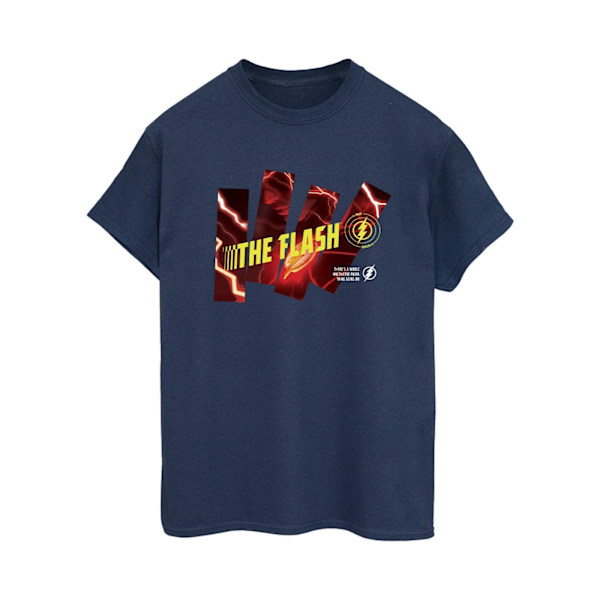 DC Comics Dam/Damer The Flash Pillars Bomull Boyfriend T-Sh Navy Blue 3XL