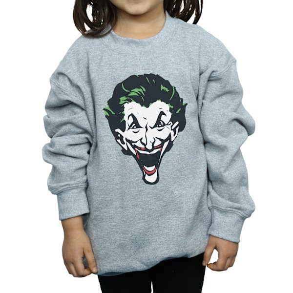 DC Comics Girls The Joker Big Face Sweatshirt 12-13 år Sport Sports Grey 12-13 Years