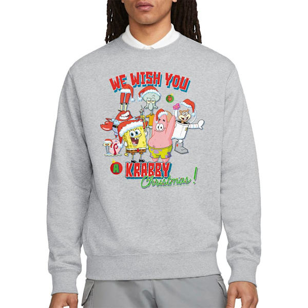 SvampBob Fyrkant Unisex Vuxen Vi önskar dig en Krabby Jul Sport Heather XXL