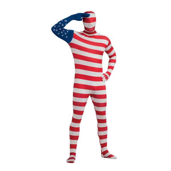 Bristol Novelty Mens American Flag Skinny Body L Röd/Vit/ Red/White/Blue L