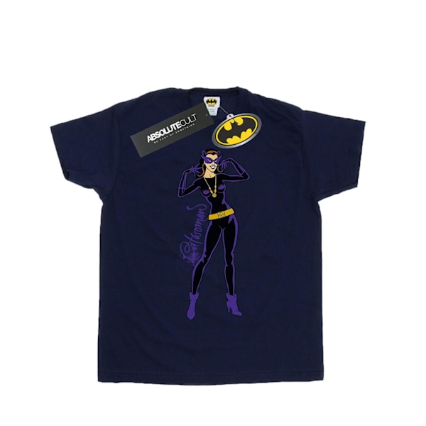 DC Comics Catwoman Happy Pose T-shirt L Marinblå Navy Blue L