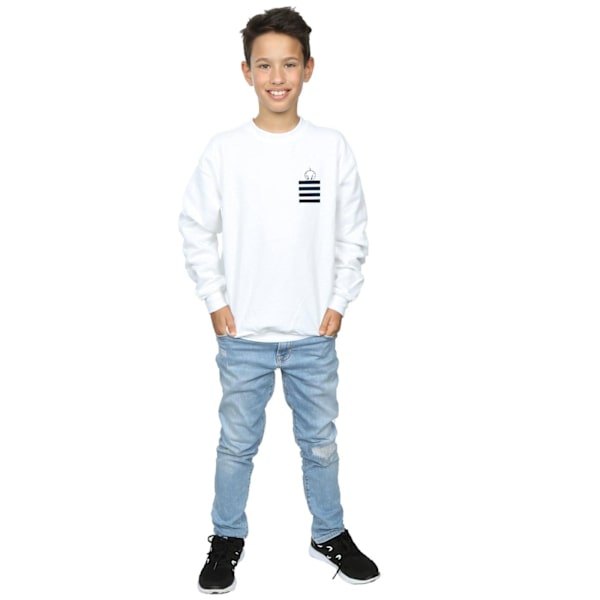 Looney Tunes Boys Tweety Pie Striped Faux Pocket Sweatshirt 9-11 White 9-11 Years