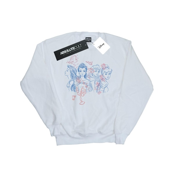 Disney Girls Princess Sketch Sweatshirt 3-4 år Vit White 3-4 Years