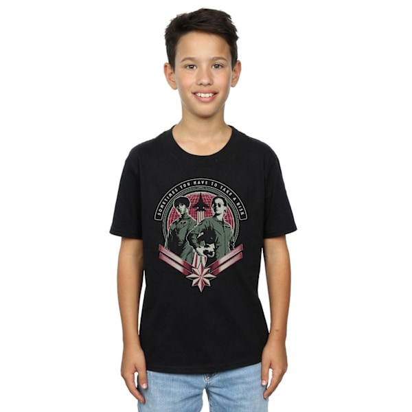 Marvel Boys Captain Marvel Ta En Risk T-Shirt 9-11 År Svart Black 9-11 Years