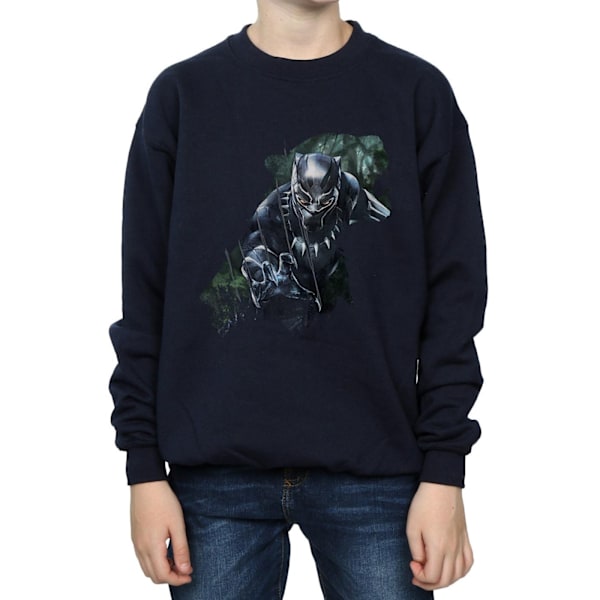 Black Panther Boys Wild Silhouette Bomullströja 5-6 år Navy Blue 5-6 Years