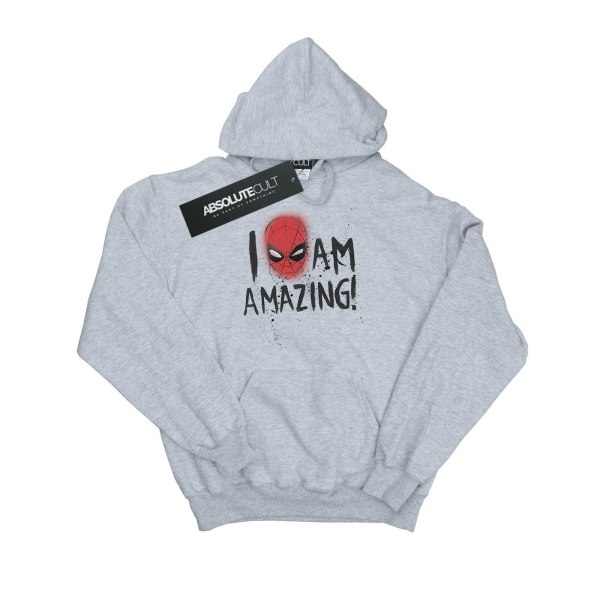 Marvel Womens/Ladies Spider-Man I Am Amazing Hoodie XXL Heather Heather Grey XXL