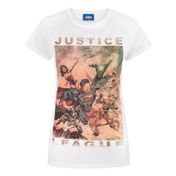 Justice League Dam/Damer Karaktärer Action T-Shirt Medium W White Medium