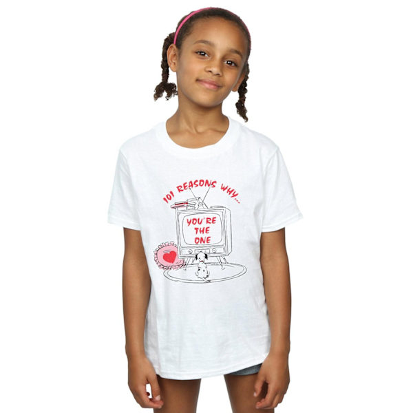 Disney Girls 101 Dalmatians TV Bomull T-shirt 7-8 år Vit White 7-8 Years