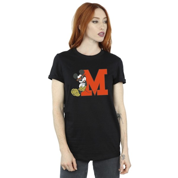 Disney Dam/Damer Mickey Mouse Leopard Byxor Bomull Pojkvän Black XL